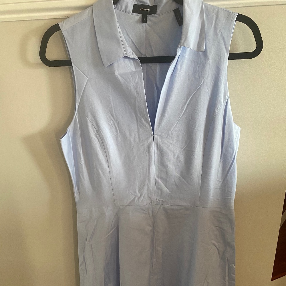 Collared Sleeveless Shirtdress